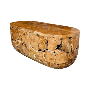 Luxury Rustic Oval <b>Coffee</b> <b>Table</b> Handcrafted Natural Wood Living Room Furniture Warm Inviting Atmosphere Premium Teak <b>Root</b> - Product Image 2