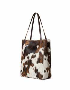 Bolso de mano de cuero genuino con pelo para mujer, 100% cuero auténtico, nuevo, a la moda, ligero, de alta calidad, tamaño LTB-0434 - Product Image 3