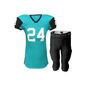 Jersey sepak bola Amerika terbaru dengan celana pendek dibuat di Pakistan pakaian olahraga seragam sepak bola Amerika MOQ rendah