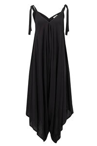 จั๊มสูทผ้าฝ้ายแขนกุดสำหรับผู้หญิง คอวี ทรงหลวม ขากว้าง สไตล์ฮาเร็ม ชุดลำลองสำหรับวันหยุด - Product Image 2