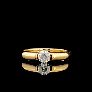 Anillo de Mujer con Diamante Cultivado en Laboratorio de 0.50 CT, Corte Redondo, Oro Sólido de 14K - Product Image 1