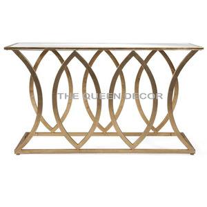 Durable Design Art Deco Geometric Shape <b>Gold</b> Finish Aluminum Metal Side <b>Table</b> Indoor Living Room Furniture Decoration - Product Image 4