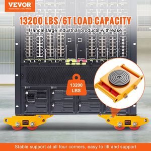 Acero al carbono de alta resistencia 13.200 LBS/6T Maquinaria Industrial Mover 4 ruedas de PU Skate Dolly Rotación de 360 grados Tapa antideslizante para - Product Image 2