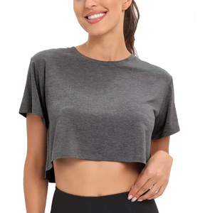 New Online Sale Best Material Women <b>Crop</b> <b>Top</b> T shirts Custom Printed Breathable High Quality Fashion Wear - Product Image 1