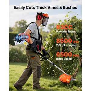 Tagliasiepi a Benzina a 2 Tempi da 5,163cc, Decespugliatore Portatile Senza Fili con Set di Protezioni per Uso in Giardino - Product Image 3