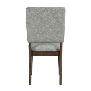 Moderne sedie da pranzo grigie Set di 2 legno in noce con tessuto imbottito sedile e sedie laterali posteriori per sala da pranzo - Product Image 6