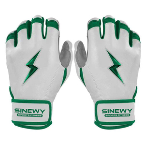 ถุงมือตีเบสบอลสีดำ Sinewy Sports Fitness พร้อมโลโก้สายฟ้าสีแดง ปิดด้วยแถบตีนตุ๊กแก สำหรับผู้ใหญ่ทุกเพศ - Product Image 6