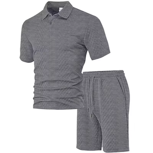 DHL New Summer Breathable Knitted Men's T-<b>shirt</b> Set Casual <b>Short</b> <b>Sleeve</b> Outfits - Product Image 6