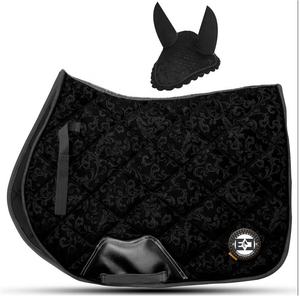 Ensemble de tapis de selle à sublimation florale rouge avec cordon de remplissage en polyester doublure en bambou Matchy Schabracke pour l'équitation 2025 - Product Image 4