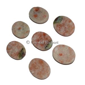 Vente de gros Pierre naturelle Vesonite Thumb Worry Stone Pierre de palmier en cristal de guérison polie pour le soulagement de l'anxiété, la méditation, le Reiki et les cadeaux - Product Image 6