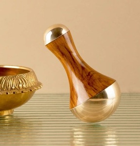 Varita de madera Kansa de alta calidad con mango de madera para masaje ayurvédico facial, corporal, de cuello, espalda, pies y cabeza, a bajo precio. - Product Image 4