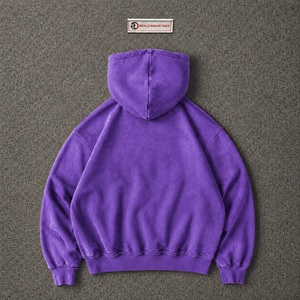 เสื้อฮู้ดซิปสีม่วงสไตล์วินเทจ แต่งลายปัก “Feel Lost But Im Back” ทรงโอเวอร์ไซส์ สตรีทแวร์ แขนเสื้อปกติ - Product Image 6