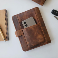 Agenda Personalizada de Cuero Genuino A5, Diario, Cuaderno, Organizador con Anillas, Hecho a Mano