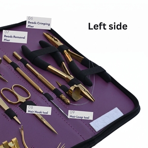 Kit d'outils professionnels pour extensions capillaires en acier inoxydable de qualité chirurgicale, comprenant des pinces à sertir à micro-perles 3 trous et un outil de retrait avec crochet en boucle - Product Image 4