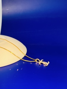 Pendentif en or 14 carats avec diamant naturel rond taille brillant, couleur H, certifié GIA, pour femme, style tendance pour mariage et fiançailles - Product Image 3