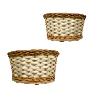 Panier de rangement pour pain en rotin, panier en osier avec base en bois, artisanat vietnamien pour la restauration et la table à manger - Product Image 1