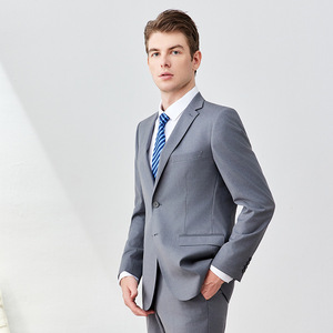 Ensemble de costumes professionnels 2 pièces pour hommes, coupe classique, manches longues, personnalisable, en Spandex/Polyester, imperméable, grandes tailles - Product Image 4