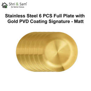 Ensemble d'assiettes complètes en acier inoxydable 6 PCS avec revêtement PVD or Plats et assiettes mats Signature - Product Image 4