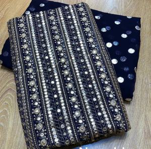 อินเดียปากีสถานล่าสุดชีฟองกระจกมือทำงานหนักชุดปักชุดร้อนขายชุด2022 - Product Image 2