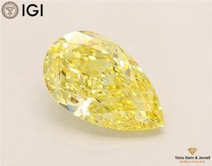 เพชร CVD ผลิตในห้องปฏิบัติการ ความใส VS1 สีเหลืองสดใสทรงลูกแพร์ น้ำหนัก 2.00 กะรัต พร้อมใบรับรอง IGI สำหรับงานหมั้นพิเศษ - Product Image 1