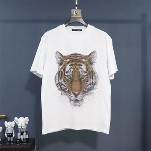 Custom <b>Men's</b> Tiger Print Cotton T-Shirt Soft Breathable Casual Style <b>Animal</b> Pattern Front Logo Tee Manufacturer Bulk Supply - Product Image 4