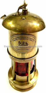 Lámpara de aceite menor de latón macizo antiguo náutico linterna de barco regalo de Navidad marítimo (rojo) - Product Image 3
