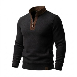 Wholesale 2026 Fall Winter <b>Men's</b> Quarter Zip <b>Sweater</b> Slim Fit Casual Knitted <b>Turtleneck</b> Pullover Mock Neck Polo <b>Sweater</b> - Product Image 6