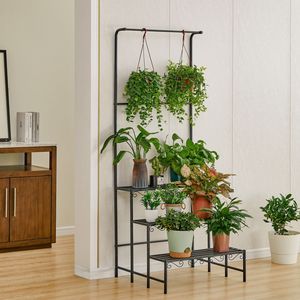 Étagère à fleurs multifonctionnelle à 3 niveaux pour l'intérieur et l'extérieur, étagères en forme d'échelle, support de présentation suspendu pour le salon, pour l'intérieur et l'extérieur - Product Image 5