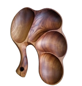 Plateau décoratif en forme de feuille, plateau de service en bois de mangue poli foncé de qualité supérieure, meilleure vente - Product Image 1