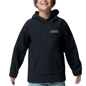 Veste en tissu polyester pour garçons, pull-over, design uni, logo personnalisé, tissu de haute qualité et poches kangourou, pas cher - Product Image 1