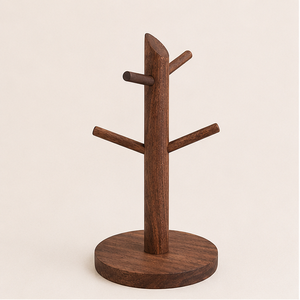 Soporte de Madera Rústico para Tazas, Estilo Granja, Moderno, Ahorra Espacio, Accesorios para Cafetería, Exhibidor Multifuncional para Joyería y Tazas de Té - Product Image 1