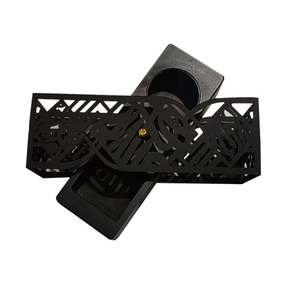 Brûleur d'encens islamique moderne Mubkhar, support de Bakhoor avec calligraphie arabe personnalisée, brûleur de charbon d'oud noir de luxe, décoration d'intérieur - Product Image 1