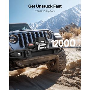 กว้านไฟฟ้า 12V DC พร้อมเชือกเหล็กขนาด 0.36 x 80 ฟุต รับน้ำหนักได้ 12000 ปอนด์ ควบคุมแบบไร้สายและแบบมีสายสำหรับรถบรรทุก - Product Image 2