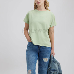 T-shirt en tricot tendance pour femmes, 100% coton, léger, confortable, respirant, vêtements décontractés d'été, style élégant pour les activités de plein air - Product Image 5