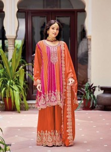 Dhwaja Export Cream Georgette Taille Unique Ensemble Cousu avec Broderie et Travail de Perles - Product Image 3