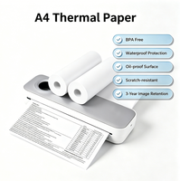Rollos de Papel Térmico A4 de Secado Rápido, Impresión Nítida, Alto Brillo, Revestimiento Suave, Libre de BPA, para Documentos de Oficina
