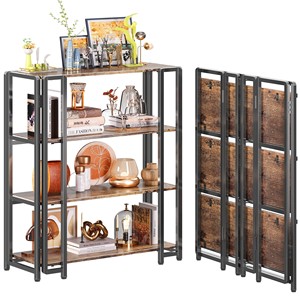 Aqdus Saleem PN-TIR-2418 Pine Wood Industrial Shelving Unit 4-Tier Metal Frame Wholesale Organizer - Product Image 1