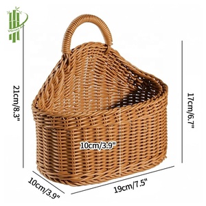 Panier de rangement en rotin tressé avec poignée, organisateur ovale pour la cuisine, présentoir à fruits, décoration intérieure, imprimé en 3D - Product Image 3