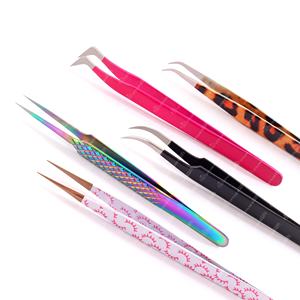 Juego de pinzas para pestañas de volumen de venta caliente, pinzas de extensión de pestañas de acero inoxidable con punta puntiaguda con etiqueta privada - Product Image 5