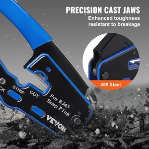 Kit di Crimpatura RJ45 con 20 Connettori e 20 Coperture, Crimpatrice Ethernet Pass-Through Cat5e/Cat6/Cat6a per Connettori Modulari 8P8C - Product Image 4