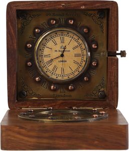 Brújula de Sol de Latón Hecha a Mano con Caja de Madera de Palisandro, Decoración Marítima y Náutica Vintage Auténtica, Regalo Coleccionable para Él o Ella - Product Image 3