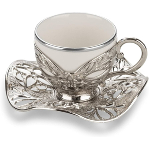 Traditional look Metal Tea Coffee <b>Cup</b> and Saucer in Brass Gold Finished Best Quality Tabletop Serving Tea <b>Cup</b> and Saucer - Product Image 1