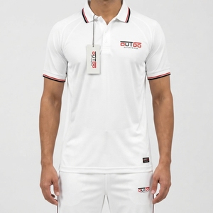 High Quality 2026 Model Men's <b>White</b> <b>Cricket</b> Uniform With Red Black Trim Breathable Polyester Sportswear With Cheap Price - Product Image 5
