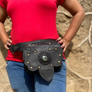 Unisex Black Leather Hip Pocket <b>Belts</b> Waist Bags <b>Travel</b> <b>Belts</b> Multi Uses Waist Bags Vintage Bags - Product Image 3
