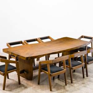 โต๊ะรับประทานอาหารไม้สักแผ่นเดียว ดีไซน์วาบิซาบิ ทำมือ เป็นมิตรกับสิ่งแวดล้อม สำหรับบ้านหรู สำนักงาน หรือห้องประชุม - Product Image 5