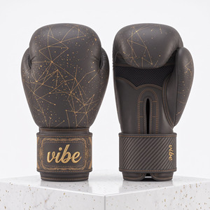 ถุงมือชกมวยหนัง Vibe สำหรับผู้ใหญ่ ลายพิมพ์ฟอยล์สีทอง ผลิตตามสั่ง พร้อมสายรัดแบบปรับได้  โลโก้ปรับแต่งได้ - Product Image 6