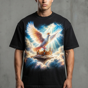 Camiseta negra con estampado gráfico extragrande personalizado, cuello redondo, 100% algodón, tela ecológica, estilo moderno, manga corta, unisex. - Product Image 4