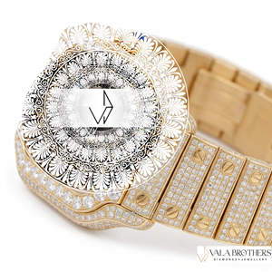 Montre Cartier de luxe en or jaune avec diamants, cadran carré, chiffres romains, mouvement à quartz, fermoir déployant, 42 mm, pour femme, alliage antique, bracelet de 20 mm - Product Image 4