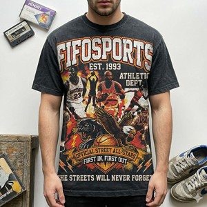 เสื้อยืดโอเวอร์ไซส์ลายกราฟิกผ้าฝ้ายแท้ 100% สไตล์วินเทจยุค 90s สำหรับผู้ชาย เสื้อแร็ปแนวสตรีทแวร์ พิมพ์ลาย ขายส่ง - Product Image 1