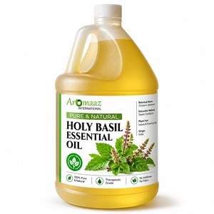 Huile Essentielle de Basilic Sacré (Tulsi) 100% Pure, Distillée à la Vapeur, Qualité Thérapeutique, en Vrac, pour Aromathérapie, Soins de la Peau et des Cheveux, Naturelle - Product Image 1